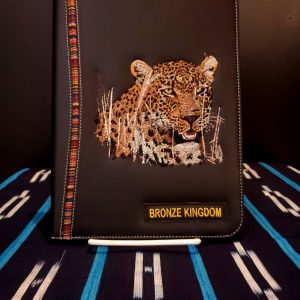 Bronze Kingdom Leopard Leather Notebook –
