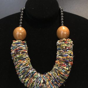 Thick cloth beaded necklace
