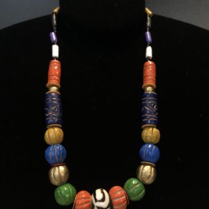 Painted beaded necklace
